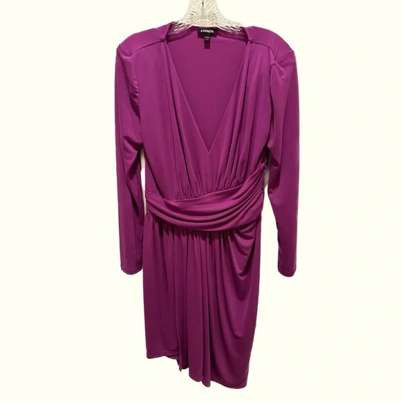 express purple dress Express Purple Semi Sheer Ribbed Knit Bodycon Midi